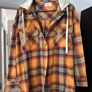 Plaid Hooded Flannel Shirt
